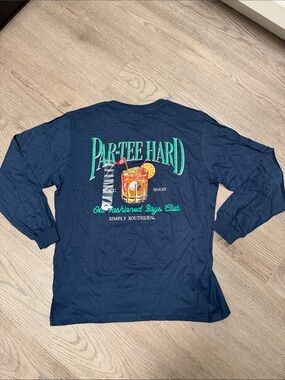 Simply Southern Navy 'Par-Tee Hard' Graphic Long Sleeve Tee
